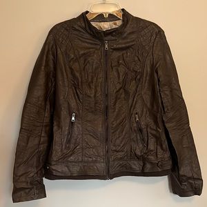 Brown faux leather jacket